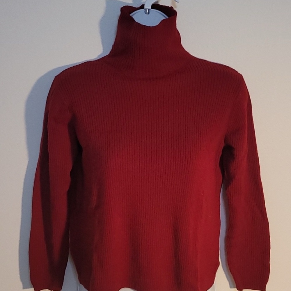 Women's Red Turtleneck Sweater